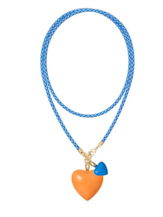 Roxanne Assoulin Jewelry - Roxanne Assoulin The Happy Cord Long Big Double Heart Necklace